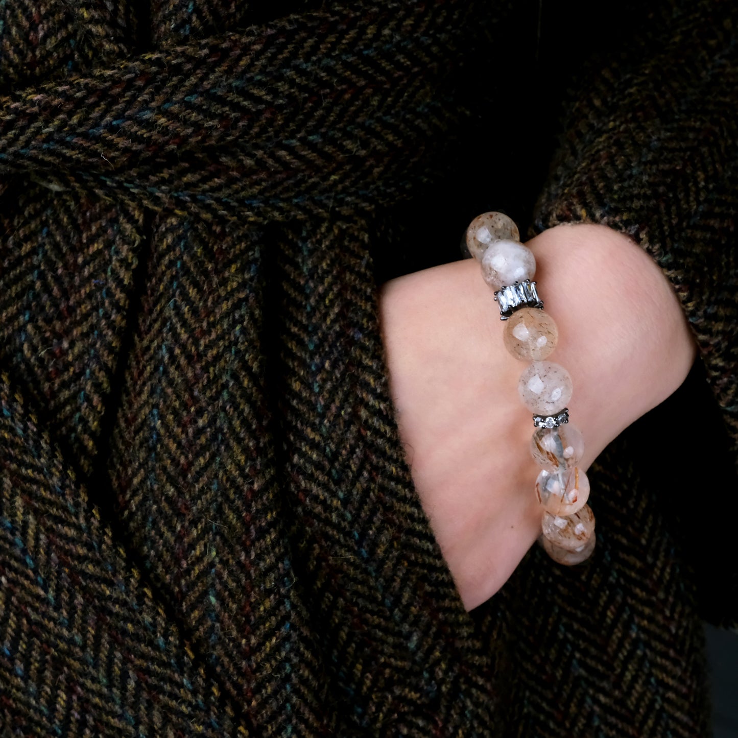 Clear Quartz Gold Accent Bracelet – Elegant Everyday Crystal Jewelry