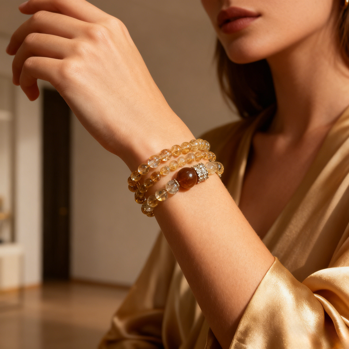 Citrine & Tiger’s Eye Power Bracelet – Wealth + Protection