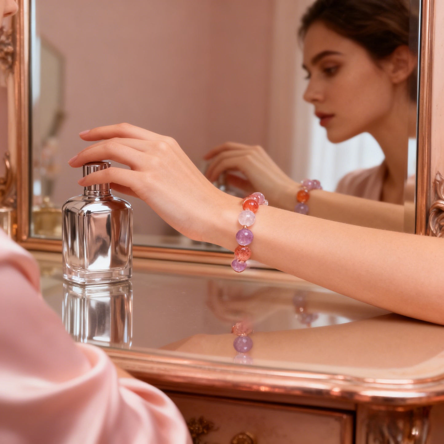 Heart Chakra Healing Rose Quartz Bracelet – Compassion & Inner Peace