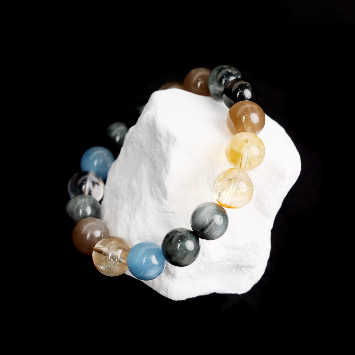 Tiger’s Eye +Aquamarine Bracelet – Calm Strength & Protection