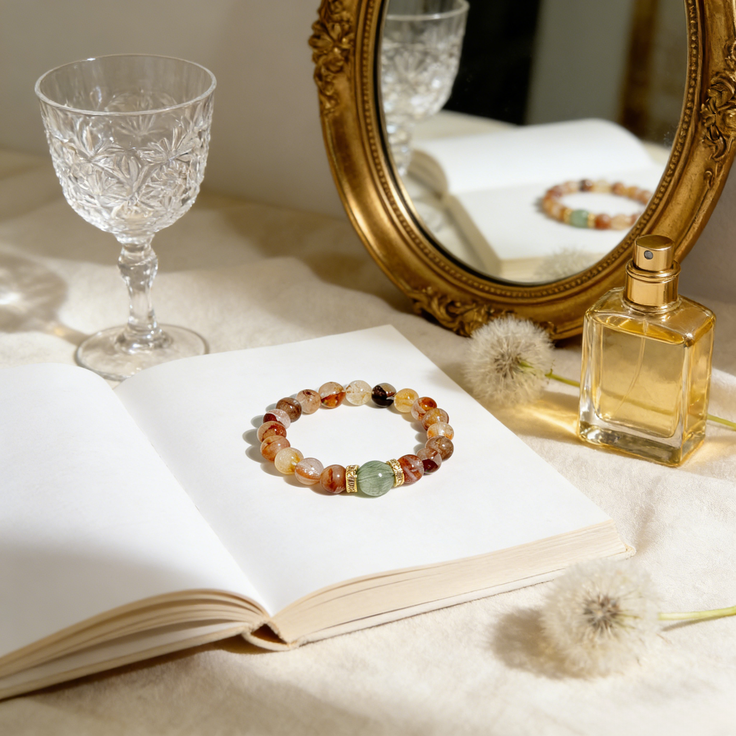 red phantom quartz crystal bracelet,the stone of growth & manifestation