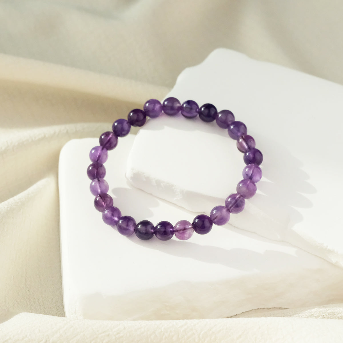 nature relief amethyst crystal bracelet