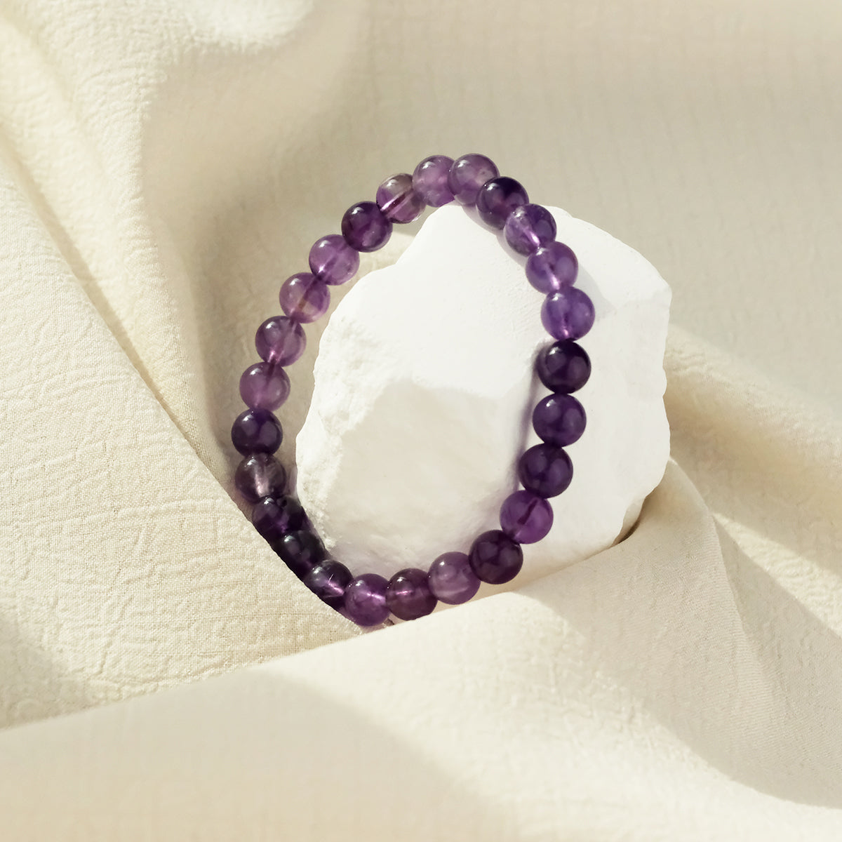 nature relief amethyst crystal bracelet