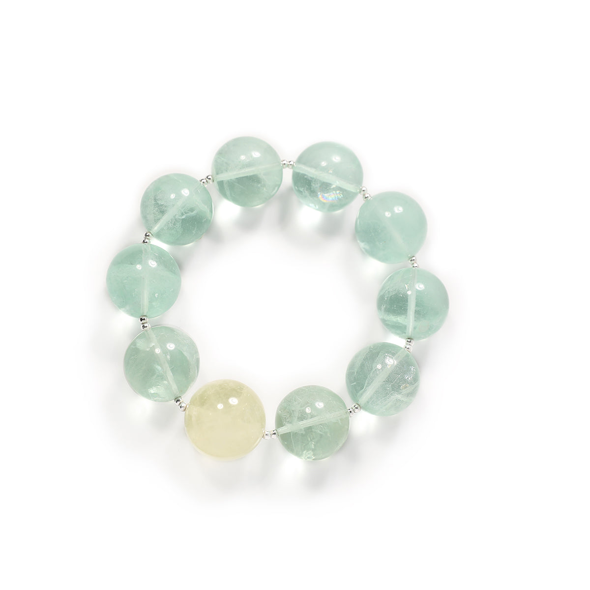 18mm green quartz tiger's eye crystal bracelet
