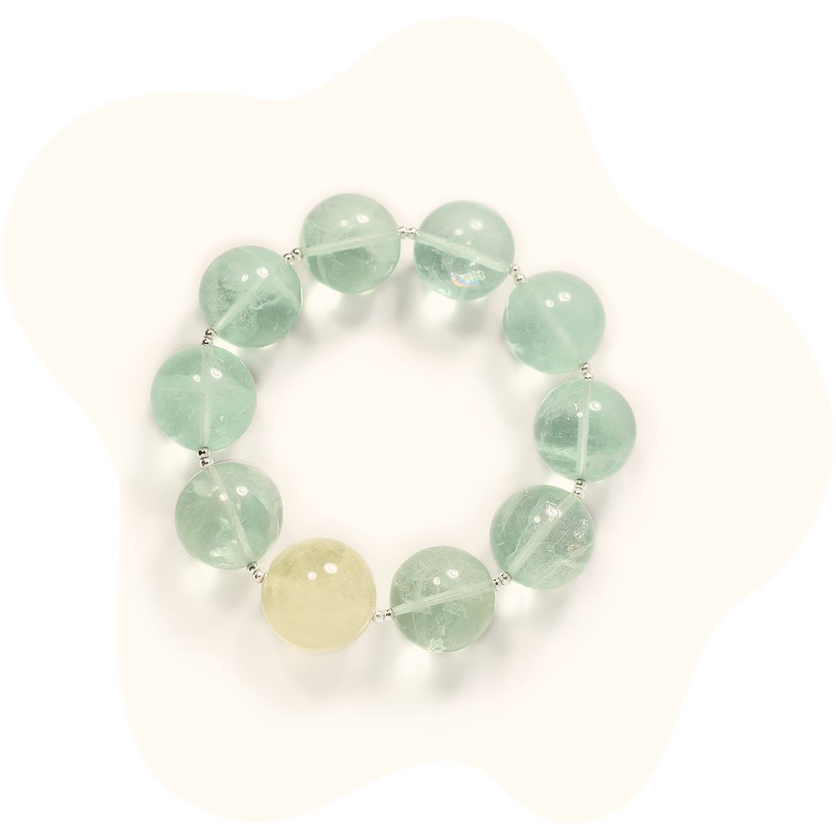 18mm green quartz tiger's eye crystal bracelet