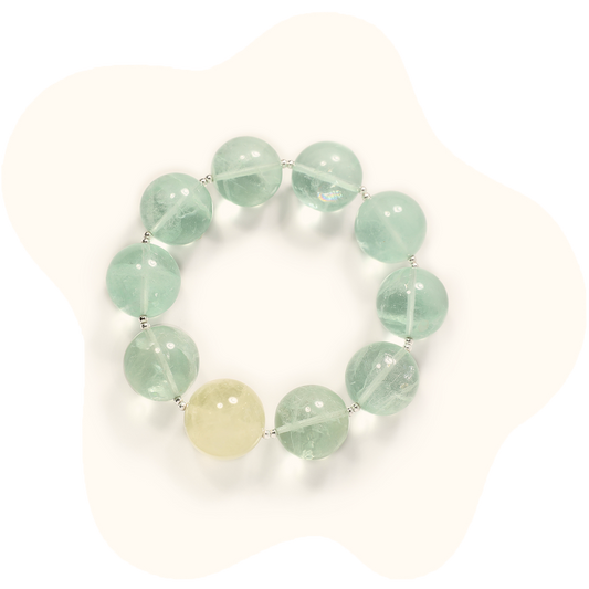 18mm green quartz tiger's eye crystal bracelet