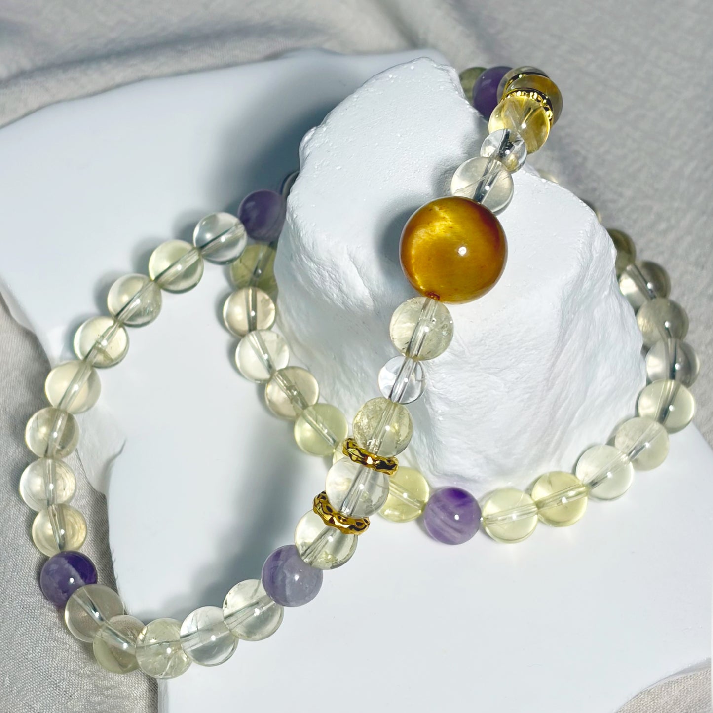 citrine crystal double ring bracelet wealth and confidence manifestation