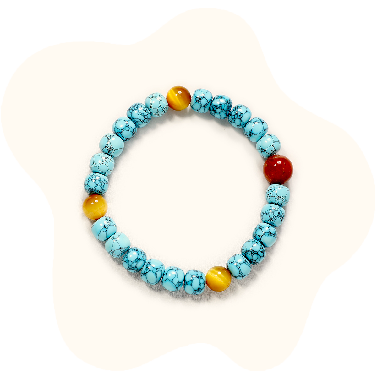 8mm blue magnesite tiger's eye crystal bracelet