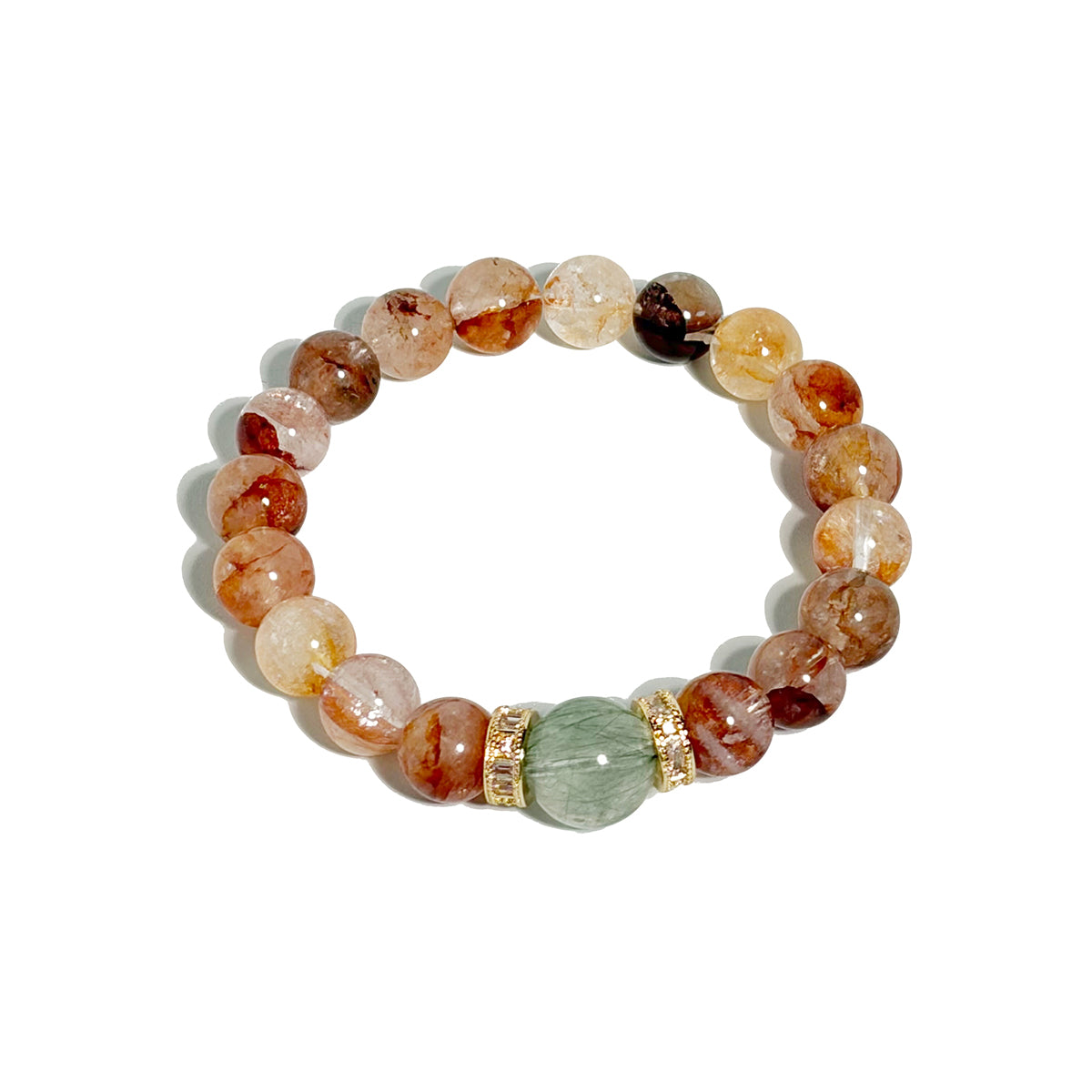 red phantom quartz crystal bracelet,the stone of growth & manifestation