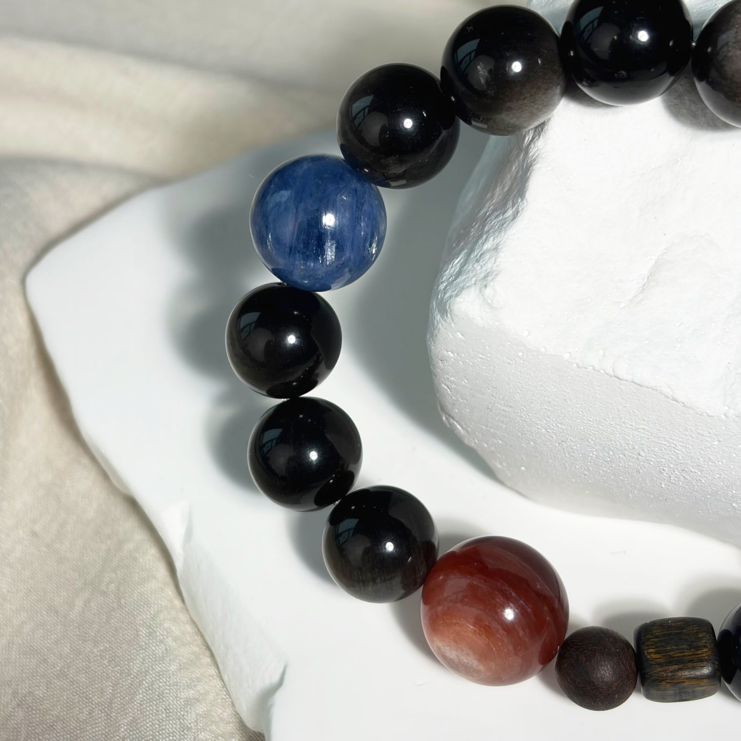 Silver Obsidian Tiger‘s eye Bracelet — Grounded & Guarded